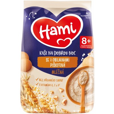 Hami Mléčná kaše se 7 obilninami piškotová 210 g – Zboží Dáma
