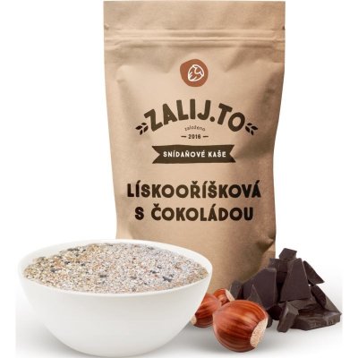 Zalij.to Snídaňové kaše –⁠ malé balení instantní kaše příchuť Hazelnut & Chocolate 50 g – Zbozi.Blesk.cz