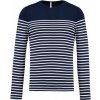 Pánské Tričko Pánské námořnické tričko s dlouhým rukávem Breton pruhovaná námořnická modrá bílá