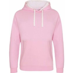 Unisex mikina Varsity pastelová růžová / arktická bílá