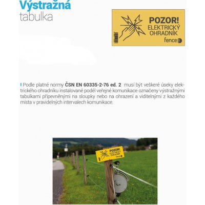 Výstražná tabulka Pozor elektrický ohradník – Hledejceny.cz