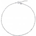 SILVEGO Řetízek na nohu z bílého zlata s broušenými destičkami FNN1703AGW – Zboží Mobilmania