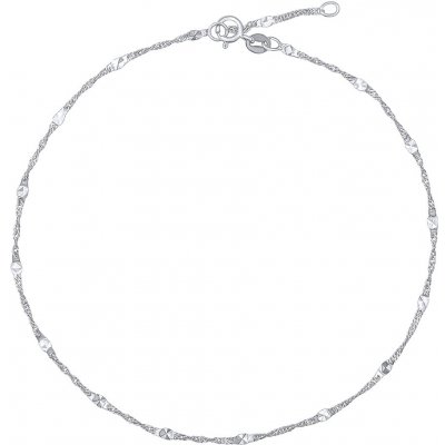 SILVEGO Řetízek na nohu z bílého zlata s broušenými destičkami FNN1703AGW – Zboží Mobilmania
