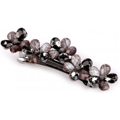 Francouzská spona do vlasů květ Varianta: 2 šedobéžová, Balení: 1 ks – Zboží Dáma