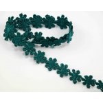 Vzdušná krajka kytička - tmavě zelená - šířka 1,3 cm – Zboží Dáma