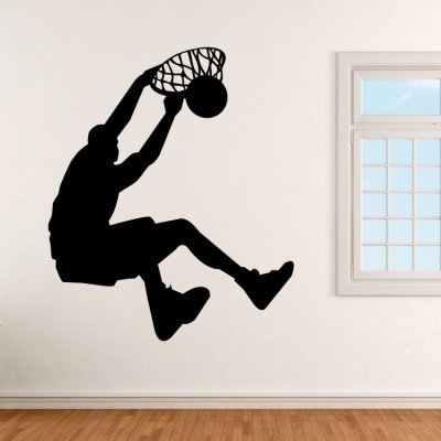 Wrapino vinylová samolepka na zeď Smečující basketbalista, rozměry 80x67cm – Zboží Dáma