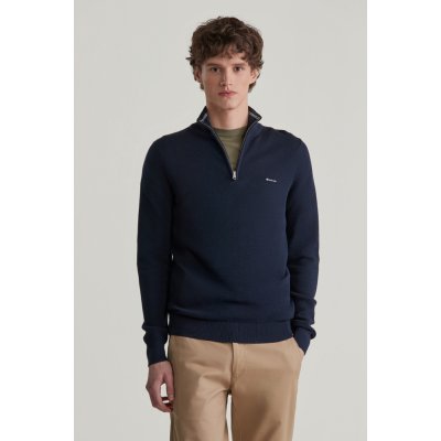 Gant Cotton Pique Halfzip modrá – Sleviste.cz
