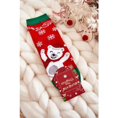 Kesi Dětské ponožky "Merry Christmas" Veselý medvěd červene Odstíny, zelené