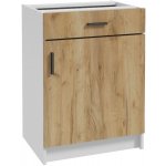 Deftrans Spodní kuchyňská skříňka Gold 1D1Z, zlatý dub/bílá, 60 x 82,5 x 46 cm – Hledejceny.cz
