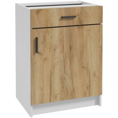 Deftrans Spodní kuchyňská skříňka Gold 1D1Z, zlatý dub/bílá, 60 x 82,5 x 46 cm – Hledejceny.cz