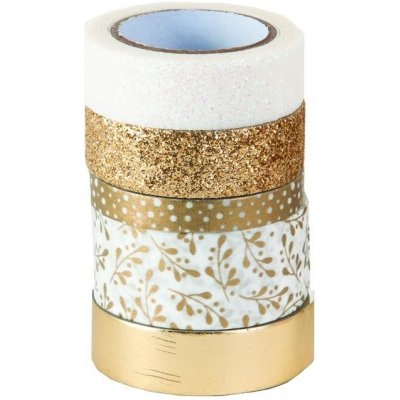 Heyda Dekorační páska papírová zlatá sada 5 ks – Zboží Dáma
