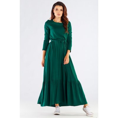 maxi šaty s viazaním A455 zelené – Zboží Mobilmania