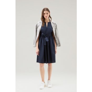 WOOLRICH POPLIN SHORT DRESS modrá