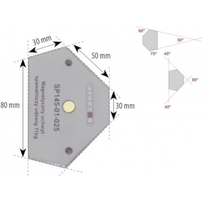 Spartus Úhlový magnet 11kg 6-úhelník SP145-01-025 – Zboží Mobilmania