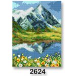 VTC Vyšívací předloha 70246 2624 léto v horách zeleno-modrá 18x24cm – Zboží Dáma