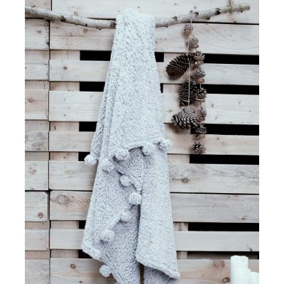 TODAY WINTER SPIRIT pléd s bambulemi světle šedá 125x150 – Sleviste.cz