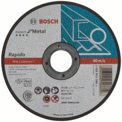 Bosch - Řezný kotouč rovný Expert for Metal - Rapido AS 60 T BF, 125 mm, 1,0 mm, 25 BAL – Zboží Mobilmania