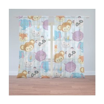 Sablio Záclony Zoo pro děti: 2ks 150x250cm – Hledejceny.cz