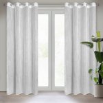 Takoy Závěs LORI se stříbrným potiskem listů 140 x 250 cm-HF-409602 | 140 x 250 cm – Hledejceny.cz