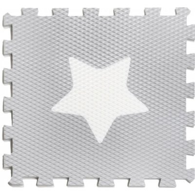 Vylen Pěnové puzzle Minideckfloor s hvězdičkou Světle šedý s bílou hvězdičkou 340 x 340 mm – Zboží Mobilmania