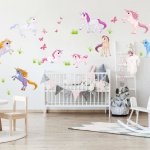 INSPIO Dětské samolepky na zeď - Unicorns, velikost 90 x 70 cm, 3617f – Zboží Dáma