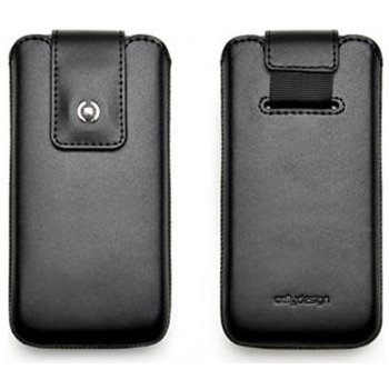 Pouzdro Celly Design iLux kožené vertikální kapsa iPhone 5 /5S /5C , s magnetickým zavíráním černé