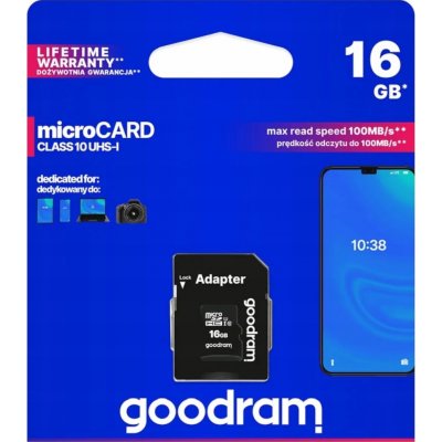 Goodram microSDHC 16 GB UHS-I U1 M1AA-0160R12 – Hledejceny.cz