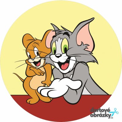 Jedlý tisk TOM A JERRY ● materiál: FONDÁNOVÝ DECORLIST ✴️, ● velikost: průměr 20 cm ☝ – Hledejceny.cz