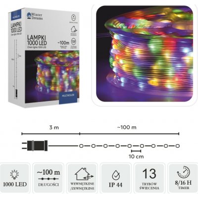 Pro-Tech shop Světelný řetěz micro LED na cívce 1000 diod multikolor 100m 69825 – Hledejceny.cz