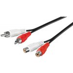 PremiumCord Kabel 2x Cinch-2x Cinch, M/F 3m - kjackcmf2-3 – Zboží Živě