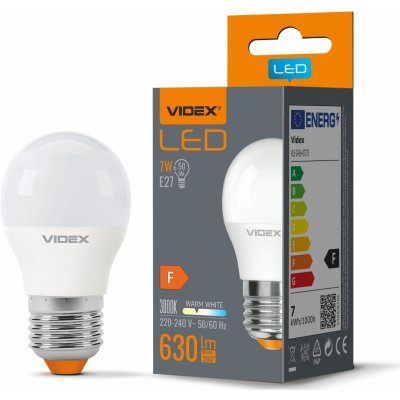 LED žárovka LED E27 G45 Koule 7W = 50W 630lm 3000K teplá bílá 240° Videx – Zboží Živě