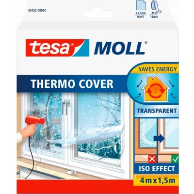 tesamoll® tesamoll® Termoizolační fólie na okna Barva: průhledná, Rozměr: 4 m : 1,5 m, Doplňující informace: 1 fólie, 1 role pásky – Sleviste.cz