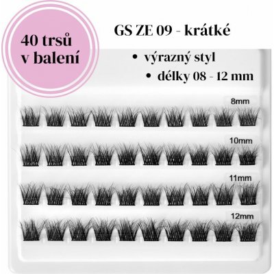 GloryStyles Samolepící segmentové řasy GS ZE 09 Délka řas: krátké (8 - 12 mm) – Hledejceny.cz