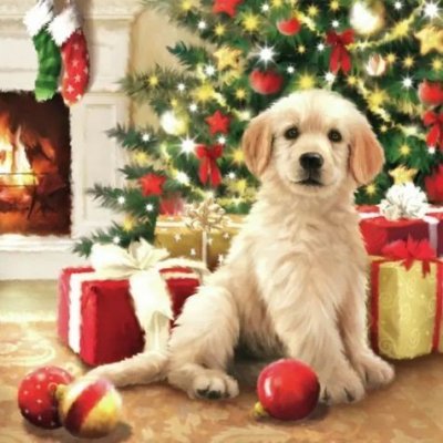 Ubrousek 33x33cm Štěně – HobbyKompas.cz