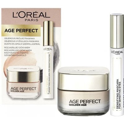 L'Oréal Paris Age Perfect Golden Age oční krém Age Perfect Golden Age 15 ml + řasenka Age Perfect Densifying 7,4 ml Black dárková sada – Hledejceny.cz