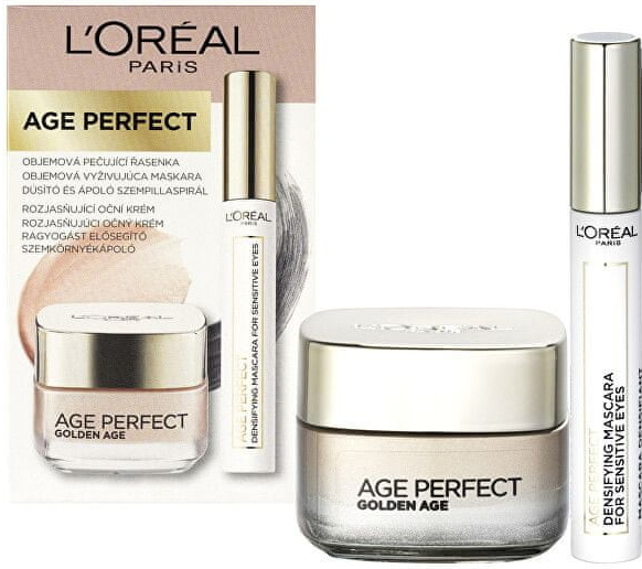 L\'Oréal Paris Age Perfect Golden Age oční krém Age Perfect Golden Age 15 ml + řasenka Age Perfect Densifying 7,4 ml Black dárková sada