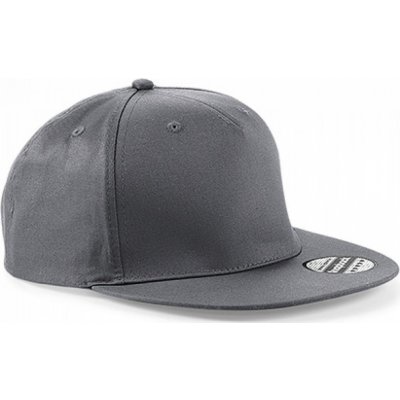 Beechfield 5-panelová snapback raperská s rovných kšiltem Černá