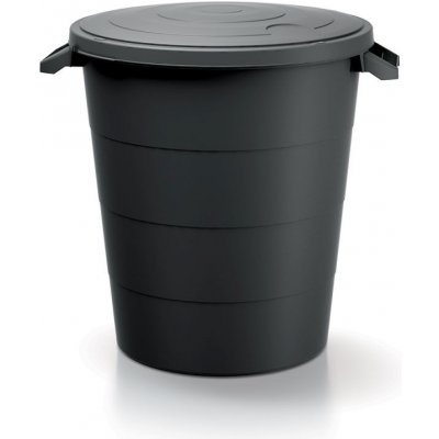 Prosperplast Plastová nádoba s úchyty SMOOTH recyklovaně černá 120l