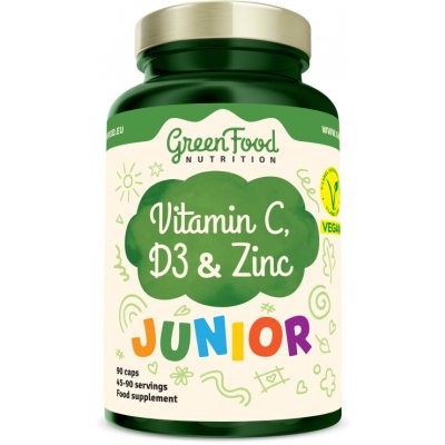 GreenFood Nutrition Junior Vitamín C, D a Zinek 90 kapslí – Hledejceny.cz