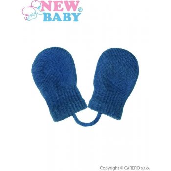 New Baby Dětské zimní rukavičky se šňůrkou modré