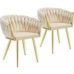 tectake 405946 astano samet uzlový design písková / zlatá 2 ks – Zboží Dáma