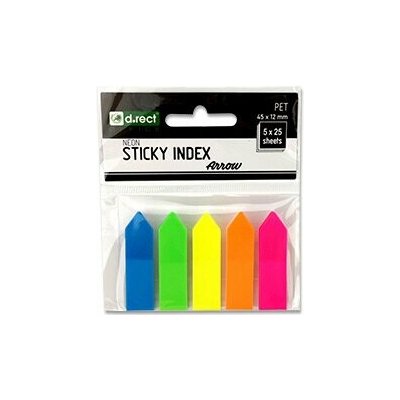 Samolepicí neonové záložky, šipky - 45 x 12 mm, 5 x 25 listů – Zboží Dáma