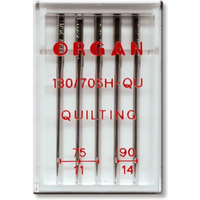 JEHLY ORGAN 130/705H Quilting - 5 KS MIX (3x75,2x90) – Zboží Mobilmania