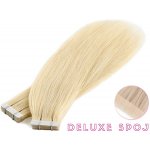 Deluxe neviditelné vlasové PU pásky tape in na prodlužování vlasů 60cm 613 nejsvětlejší blond – Zboží Dáma
