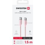 Swissten 71528205 USB-C / USB-C, 1,5m, růžový – Zboží Živě