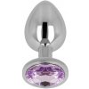 Anální kolík OhMama Anal Plug Metal Violet 9cm