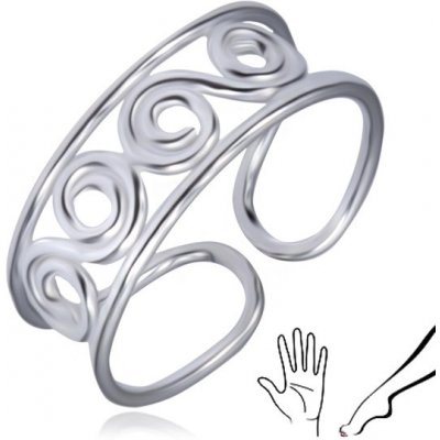 Šperky eshop Stříbrný prsten 925 na ruku nebo nohu s esovitým vzorem AC3.18