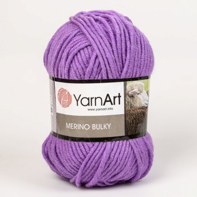 Pletací příze YarnArt MERINO BULKY 9561 středně fialová, 100g/100m
