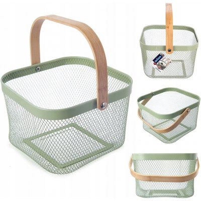 ORION Košík kov/bambus GREENISH 27 × 24,5 × 16,5 cm – Sleviste.cz