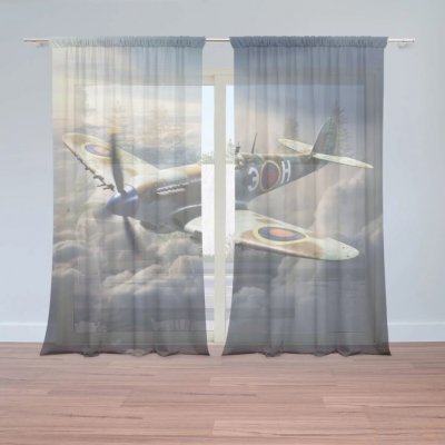 Sablio Záclony Stíhačka Spitfire: 2ks 150x250cm – Hledejceny.cz